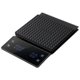 Navaris Digital Kitchen Scales - Accurate Electronic Weighing Scale with LED Display & Integrated Timer - Ideal for Kitchen Use, Food Weighing, and Coffee Preparation - g/oz/ml