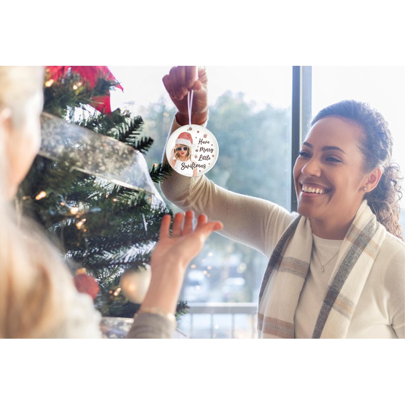 Merry Christmas Ornament, Have a Merry Little Swift Ceramic Christmas