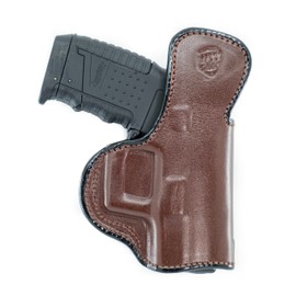 Maxx Carry Inside The Waistband Leather Holster for Walther P22. IWB Holster with Clip Conceal Carry. Brown Left Hand.