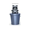 3D Printed Articulated Racoon with Trash Can, Gray Racoon, Black
