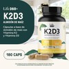 Life 360+ K2D3 Almidón de maíz | 180 cápsulas |