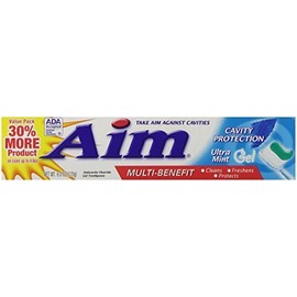 Aim Multi-Benefit Ultra Mint Cavity Protection Gel- 5.5 Oz (Pack of 5)