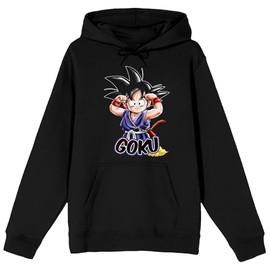 Bioworld Dragon Ball Goku Strong Arms Adult Black Long Sleeve Hooded Sweatshirt-Small