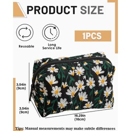 TPZORJX Cosmetic bag, cosmetic bag women, make up bag, cosmetic bag, small make-up bag, ladies girls make-up bag, organiser for travel gift, daisy cosmetic bag