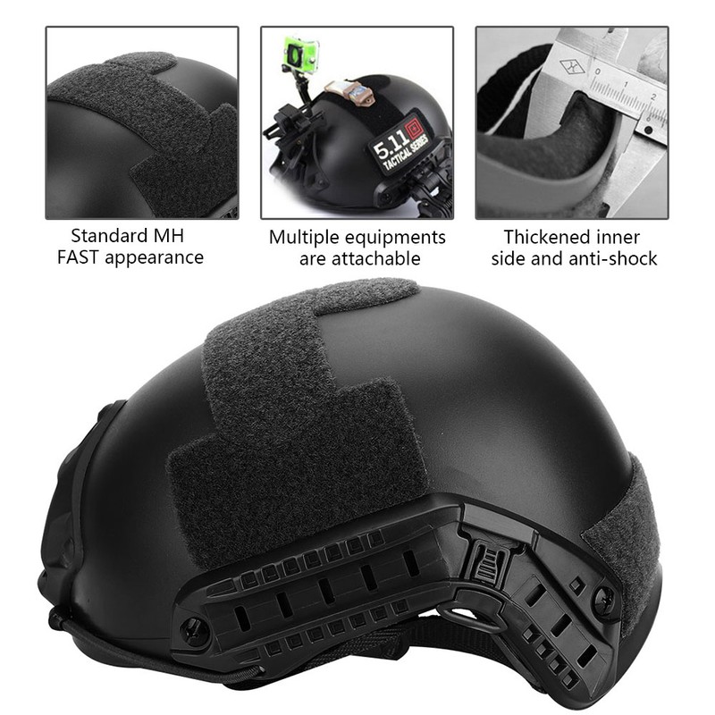 FAST Lightweight Rail Helmet Protective Goggles Version MH Tactic for