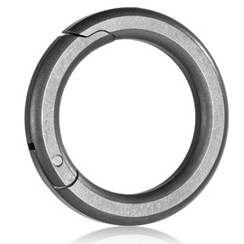 TIMULTI Round Shape Carabiner Key Holder, Stylish, Titanium, Lightweight, Small, One-Touch Storage, titanium grey