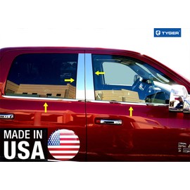Make in USA! Works with 09-2018 Ram 1500 Crew Cab/10-18 2500/3500 Mega Cab 8PC Pillar Post+Window Sill