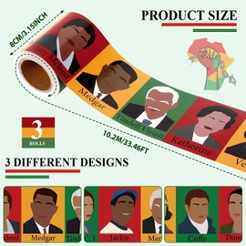 3 Rolls 100Ft African American Bulletin Board Borders Black History Month Celebration Holiday Classroom Bulletin Board Decoration for February Black Pride Party School Office Chalkboard Decor Supplies