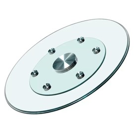 31''Glass Lazy Susan for Dining Table,Glass Lazy Susan Large Round Serving Plate Tabletop Rotating Tray with Swivel Assist System (31.8)