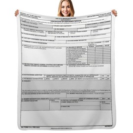 CowBey DD Form 214 Throw Blanket Veterans-Blanket Gifts-for Retired Men