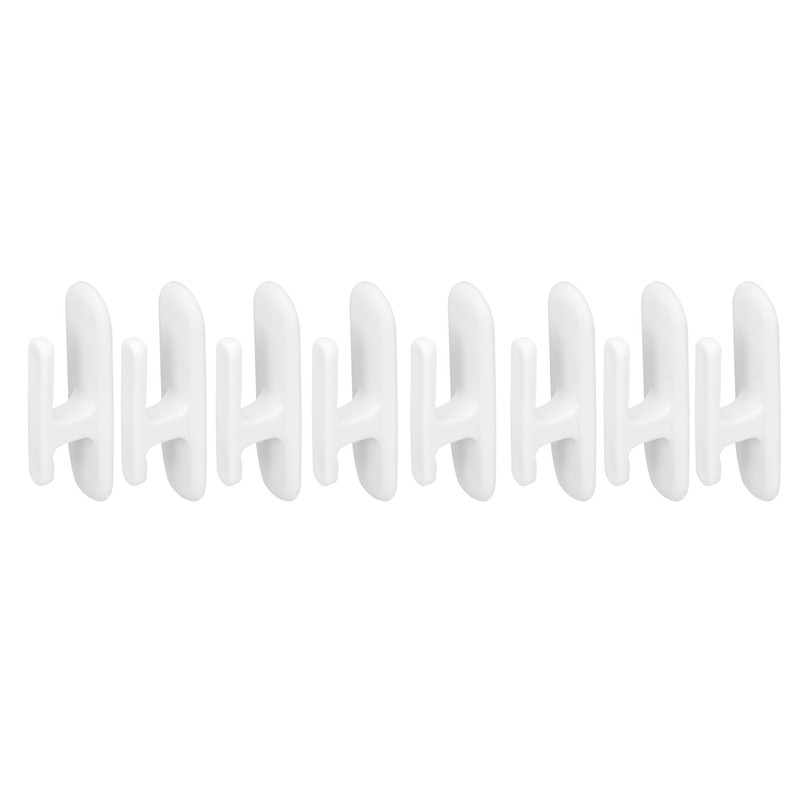 8Pcs Wall Self Adhesive Curtain Hooks White Reusable Plastic Curtain
