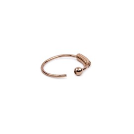 Willys Jewellery Piercing Ring 925 Sterling Silver Gold-Plated Rose Gold Thin Hoop Ear Piercing and Nose Piercing Ball Closure, Sterling Silver