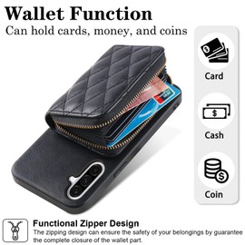 Furiet Argyle Flip Wallet Cover for Samsung Galaxy A17 5G Women Girls Black