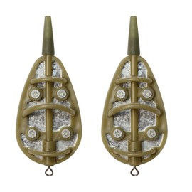 PRO FILSTAR Inline Method Feeder Set 2 Pieces Feeder - Drop Shape Feeder - 40 g Fishing Lead & Anti Tangle Swivel - Carp Assembly - Bottom Fishing - Carp Fishing Accessories - Carp Fishing