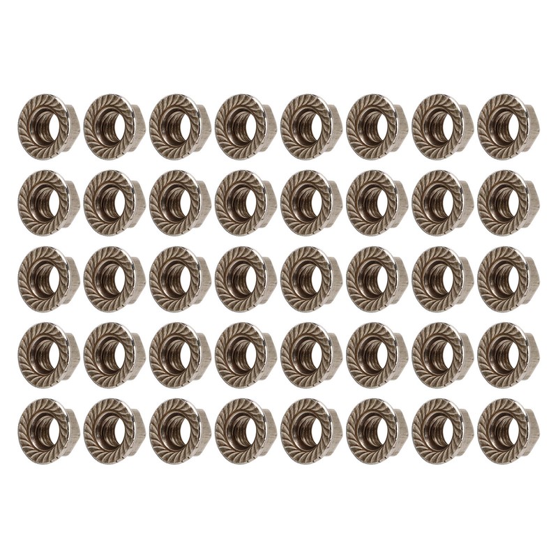 40pcs M10x1.25mm Hxagonal Flange Nuts Stainless Steel Rust Resistant Fine
