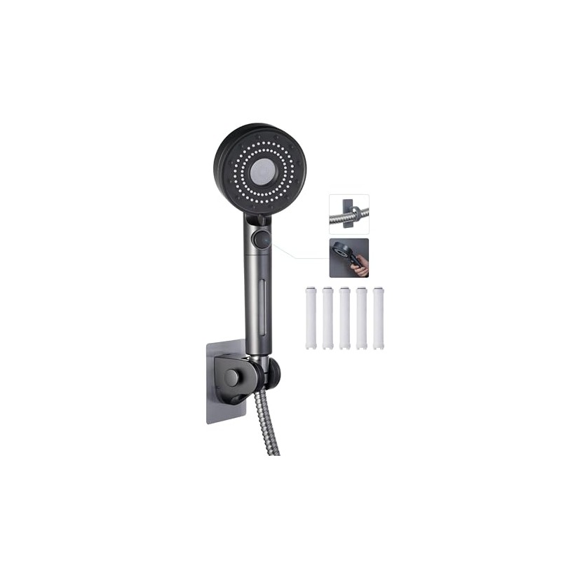 5-Mode High Pressure RV Handheld Shower Head with Filter