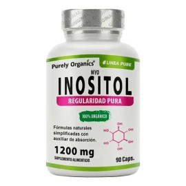 Myo Inositol Puro 1200 mg Mejorado con Piperina mejor Absorción | Suplemento Femenino | Fórmula Limpia Vegana Sin Estimulantes | 90 Cápsulas | Purely 