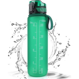 FULDENT Water Bottle, 1 Litre, Sports Water Bottle (BPA-Free), Drinking Bottle with Non-Slip Rubber Grip, Suitable for Biking, Outdoors, School, Gym