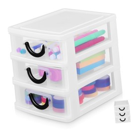 Gatuida Desk Organizer with Transparent Makeup Drawer Organizer for Desktop Storage Versatile Sundries Holder Sturdy Plastic Construction for Cosmetics and Stationery