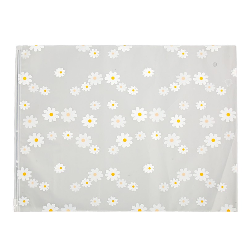 30PCS Frosted Slide Zip Plastic Bags Daisy Pattern Reusable Lightweight