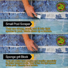 NEOHATION Pumice Stone for Pool and Stainless Steel Pool Brush Kit to Reomve Erase Rust Stain Spot in Concrete Plaster Pool Spa and Calcium Deposit on Pool Tile (BPST03)