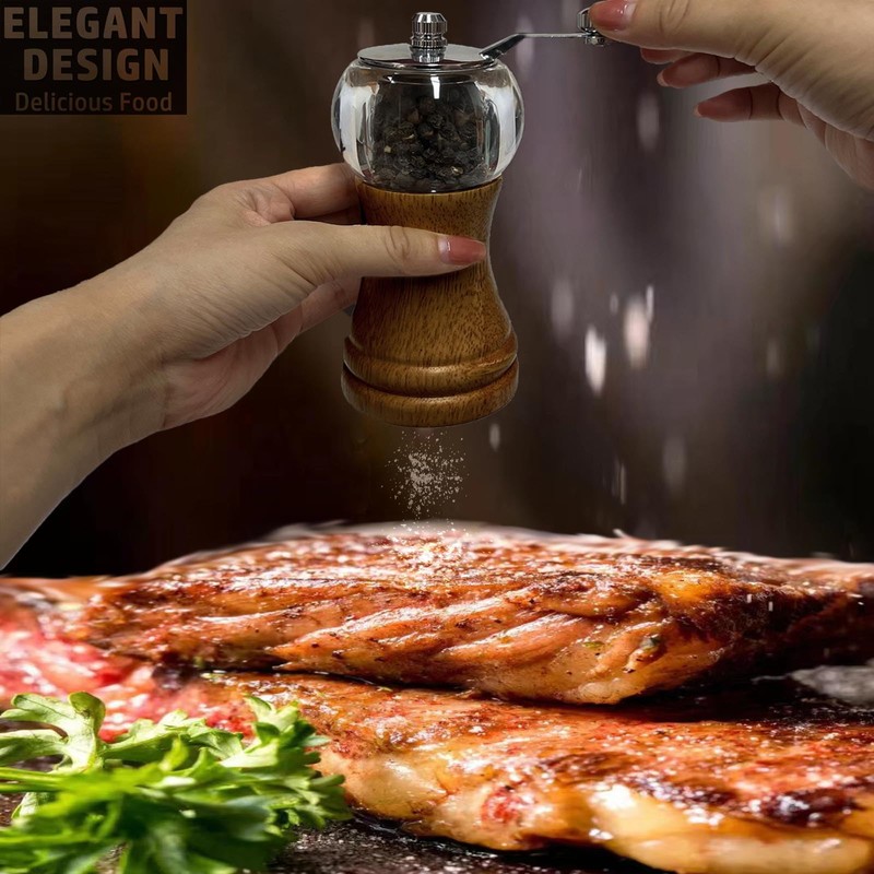 Pepper Grinder Set Classical Hand Shake Wood Manual Pepper Grinder,
