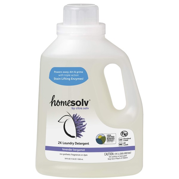 Homesolv Liquid Laundry Detergent HE 2X, Lavender Bergamot, 50 Fluid Ounces (Pack of 6)