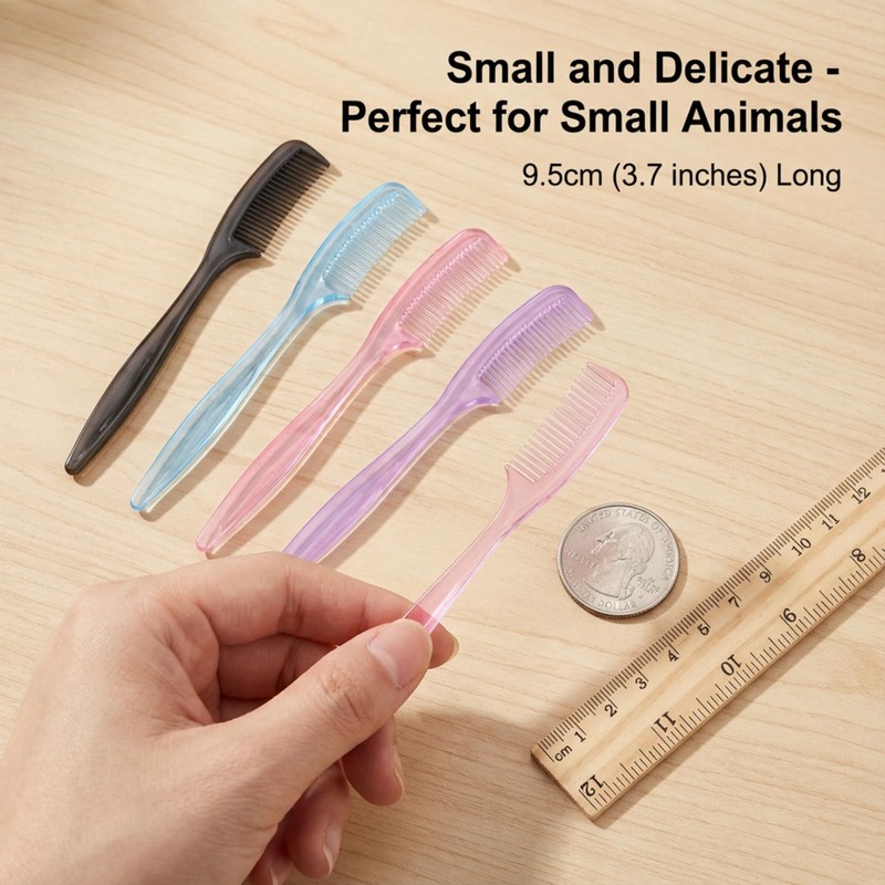 4-Pack Hamster Grooming Combs and Small Pet Hair Brushes for