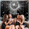 Avezano Disco Birthday Backdrop Glitter Disco Ball Birthday Party Decorations