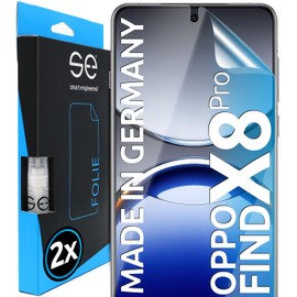 2x se® 3D Protective Film Transparent for Oppo Find X8 Pro, Self-Healing, 100% Fingerprint & FaceID Compatible, Easy Bubble-Free Installation, Ultra Clear, Shock-Resistant TPU, Made in Germany
