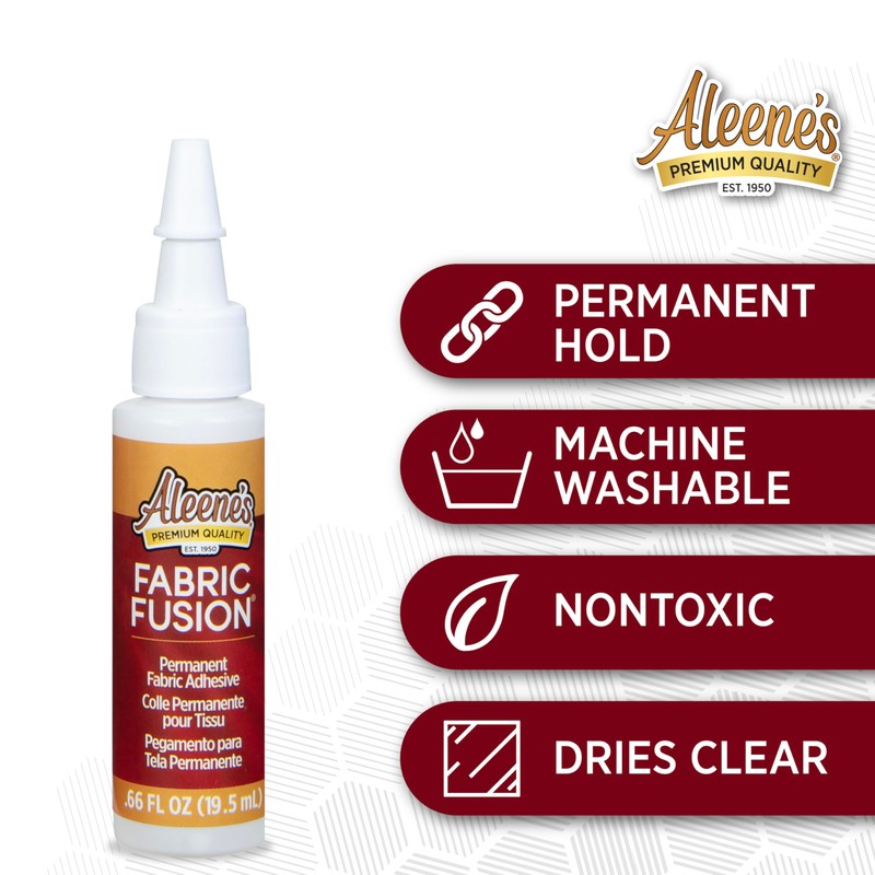 Aleene's Fabric Fusion Glue .66 oz 3-Pack, Nontoxic, Permanent and