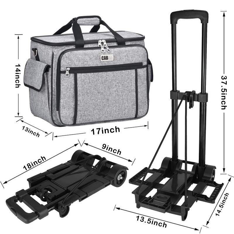 CAB55 Rolling Sewing Machine Case, Detachable Rolling Sewing Machine Carrying