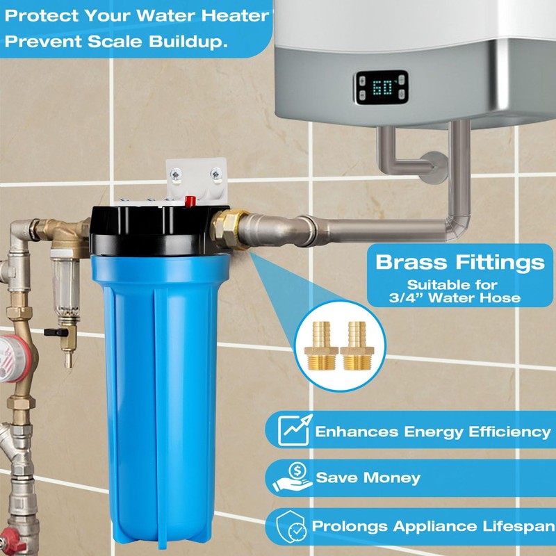 H&G Lifestyles Inline Water Softener for Water Heater, Scale Inhibitor