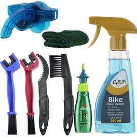 JXINLODGEG Bike Chain Cleaner Kit Including Chain Oil Lubricant, Bike Cleaner Brush Tool, Bicycle Chain Cleaning Agent,Chain Lube for Mountain/MT/Road/BMX Bike