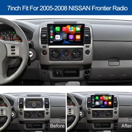 7 Inch Android 13 Car Stereo for Nissan Frontier 2005 2006 2007 2008 IPSTouch Screen Car Radio w/Carplay and Android Auto WiFi Bluetooth Navigation Backup Camera MIC -2GB+32GB