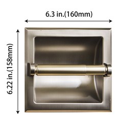 SENTO Recessed Brushed Nickel Toilet Paper Holder, Wall Mounted Heavy Duty Metal Toilet Paper Roll Holder with Rear Mounting Bracket, in Wall, Easy Installation, Satin Nickel