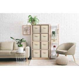 Sorbus Fabric Storage Cubes - 8 Foldable Storage Bins for Organizing Pantry, Cubbies, Toy Box - Clothes Storage & Closet Organizer - 11 Inch Collapsible Cube Baskets for Shelves with Handle