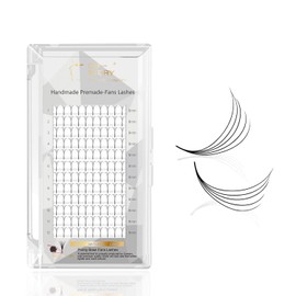 Costory Eyelash Extensions Premade Fans Long Steam Narrow Width Timesaving Russian Volume Lash Extension Supplies Pre-Made Fans False Eyelashes Extension (Thickness 0.07mm D Curl 14mm 5D)