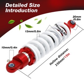 ZUDKSUY 13" Heavy Duty Steel Adjustable Spring Shock Absorber 330mm Millimeter Hole Center Distance Damping Compatible with Pit Quad Mini Dirt Bike ATV Dirt Bike