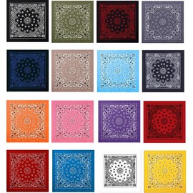 Casual Extra Large Trainmen Paisley Bandanas 27" Cotton Men & Women Fashion Accessory - Color: Royal Blue
