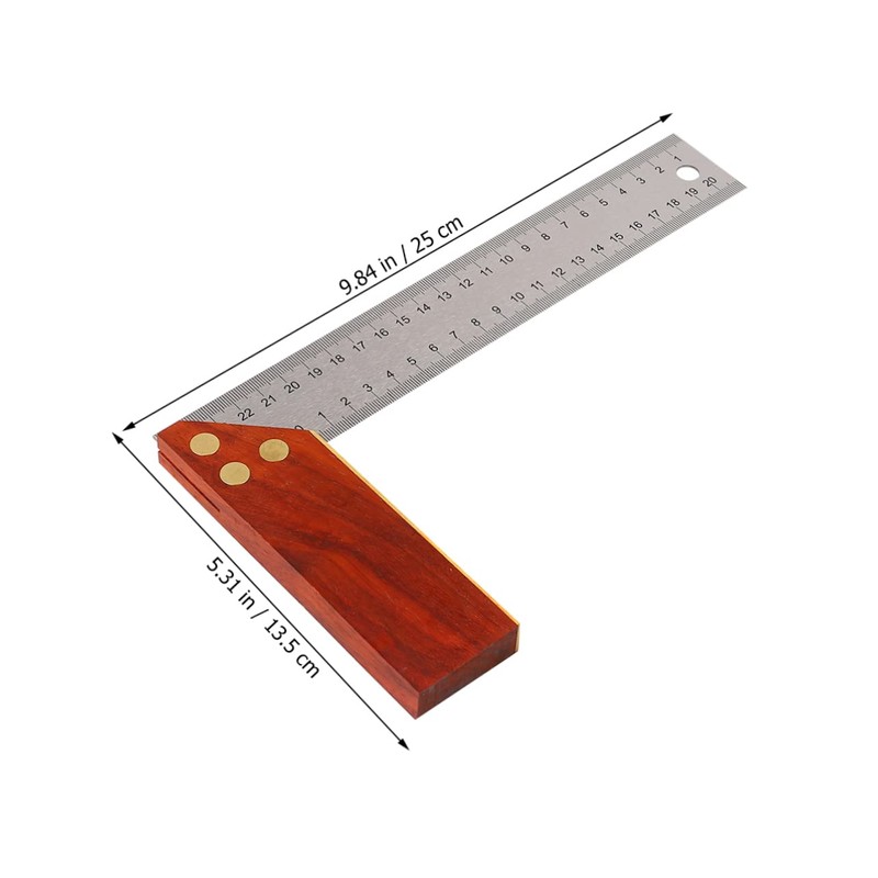 VILLFUL L-shaped Angle Ruler 90 Degrees 250mm Square Ruler Protractor
