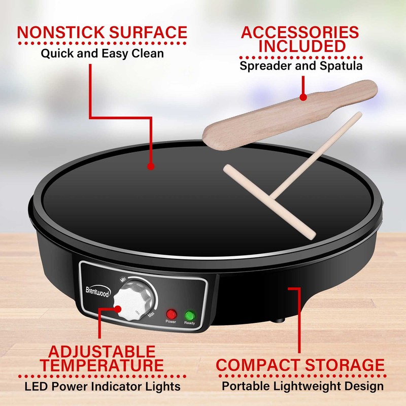 Brentwood TS-602BK Electric Griddle, standard, Black
