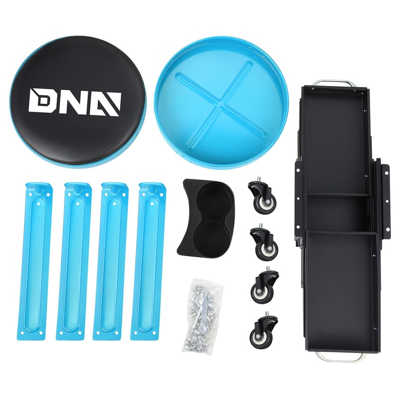 DNA MOTORING Round Mechanics Roller Seat Creeper Stool with Padded