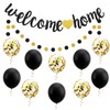 HSC Welcome Home Banner Black Gold Glittery Surface with Dot