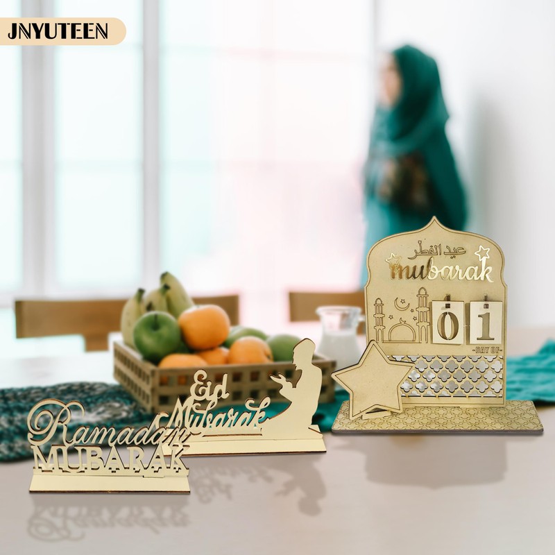 Wooden Ramadan Advent Calendar, 30 Days Ramadan Countdown Calendar Eid