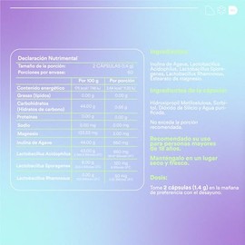 WU Nutrition PROBIÓTICOS 60 Billones  Simbióticos con Prebióticos e Inulina de Agave  Lactobacillus Rhamnosus y Acidophilus para Salud Intestinal y...