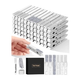 60-Pack Cheer Pins for Backpack,Clothes Pins Wooden Clothespins White Wood Clips Cheer Gifts with Glitter Tapes & Marker | Bulk Team Cheerleader Gifts for Sports Teams, Photo Displays