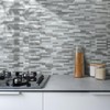 AULIGET 20 Sheets Faux Stone Peel and Stick Backsplash, Grey