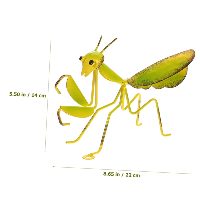 Gatuida 3 Pcs Mantis Shape Iron Garden Ornament Vivid Hanging