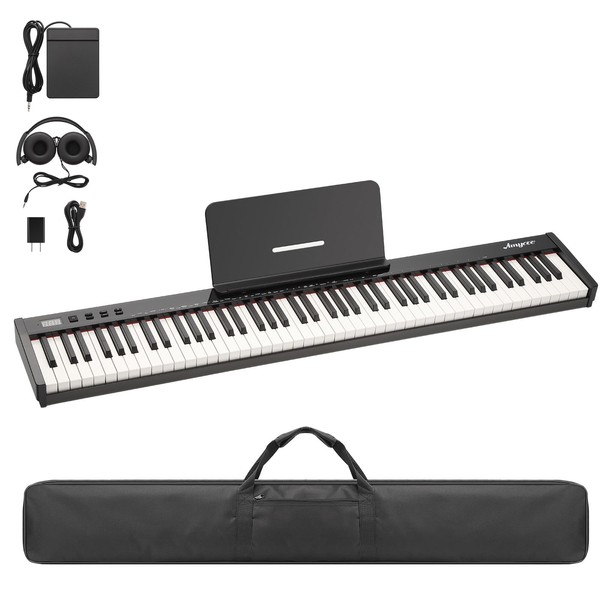 88 Key Keyboard Piano, Portable Semi Weighted Digital Piano for